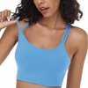 image:imageHSIA Sports Bras for Women Strappy Criss Cross Back Medium Support Yoga Crop Top with Removable Padded CupStill Water Blue