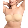 image:imageHSIA Strapless Bra for Big Bust Women AntiSlip Full Coverage Bandeau Plus Size Fiery Bra Underwire Support for Large Breast Beige
