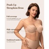 image:imageHSIA Strapless Bras for Women Longline Corset for Large Bust Plus Size Supportive Bustier Minimizer Convertible BandeauAlmond Beige