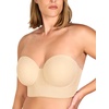 image:imageHSIA Strapless Bras for Women Longline Corset for Large Bust Plus Size Supportive Bustier Minimizer Convertible BandeauBeige