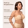 image:imageHSIA Strapless Bras for Women Longline Corset for Large Bust Plus Size Supportive Bustier Minimizer Convertible BandeauBeige Tone