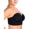 image:imageHSIA Strapless Bras for Women Longline Corset for Large Bust Plus Size Supportive Bustier Minimizer Convertible BandeauBlack