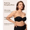 image:imageHSIA Strapless Bras for Women Longline Corset for Large Bust Plus Size Supportive Bustier Minimizer Convertible BandeauBlack Tone