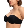 image:imageHSIA Strapless Bras for Women Longline Corset for Large Bust Plus Size Supportive Bustier Minimizer Convertible BandeauBlack Tone