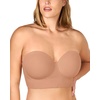 image:imageHSIA Strapless Bras for Women Longline Corset for Large Bust Plus Size Supportive Bustier Minimizer Convertible BandeauDark Beige