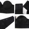 image:imageHSIA Strapless Bras for Women Longline Corset for Large Bust Plus Size Supportive Bustier Minimizer Convertible BandeauLace Black Style