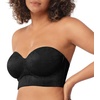 image:imageHSIA Strapless Bras for Women Longline Corset for Large Bust Plus Size Supportive Bustier Minimizer Convertible BandeauLace Black Style