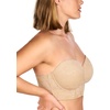 image:imageHSIA Strapless Bras for Women Longline Corset for Large Bust Plus Size Supportive Bustier Minimizer Convertible BandeauLace Natural Nude