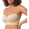 image:imageHSIA Strapless Bras for Women Longline Corset for Large Bust Plus Size Supportive Bustier Minimizer Convertible BandeauLace Natural Nude Style
