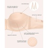 image:imageHSIA Strapless Bras for Women Push Up Seamless Underwire Padded Balconette Demi Convertible Bra for Small BustsAlmond Beige