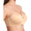 image:imageHSIA Strapless Bras for Women Push Up Seamless Underwire Padded Balconette Demi Convertible Bra for Small BustsBeige