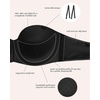 image:imageHSIA Strapless Bras for Women Push Up Seamless Underwire Padded Balconette Demi Convertible Bra for Small BustsBlack