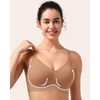 image:imageHSIA Wireless Tshirt Bras for Women Push Up Seamless Full Coverage Bralette No Wire Everyday Comfort BraCoffee
