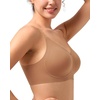 image:imageHSIA Wireless Tshirt Bras for Women Push Up Seamless Full Coverage Bralette No Wire Everyday Comfort BraCoffee