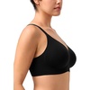image:imageHSIA Wireless Tshirt Bras for Women Push Up Seamless Full Coverage Bralette No Wire Everyday Comfort BraDark Black