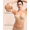 image:imageHSIA Wireless Tshirt Bras for Women Push Up Seamless Full Coverage Bralette No Wire Everyday Comfort BraLight Beige