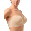 image:imageHSIA Wireless Tshirt Bras for Women Push Up Seamless Full Coverage Bralette No Wire Everyday Comfort BraLight Beige