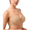 image:imageHSIA Wireless Tshirt Bras for Women Push Up Seamless Full Coverage Bralette No Wire Everyday Comfort BraWarm Beige