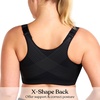 image:imageHSIA Womens Posture Minimizer Bra  Front Closure Bra for Women No Underwire Back Support Plus Size Full Coverage BraBlack