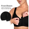image:imageHSIA Womens Posture Minimizer Bra  Front Closure Bra for Women No Underwire Back Support Plus Size Full Coverage BraBlack