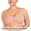 image:imageHSIA Womens Posture Minimizer Bra  Front Closure Bra for Women No Underwire Back Support Plus Size Full Coverage BraPeach Whip