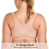 image:imageHSIA Womens Posture Minimizer Bra  Front Closure Bra for Women No Underwire Back Support Plus Size Full Coverage BraPeach Whip