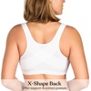 image:imageHSIA Womens Posture Minimizer Bra  Front Closure Bra for Women No Underwire Back Support Plus Size Full Coverage BraWhite
