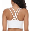 image:imageHSIA Womens Sports Bra Yoga Tank Tops Workout Padded Medium Support Longline Strappy Crisscross BackWhite