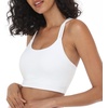 image:imageHSIA Womens Sports Bra Yoga Tank Tops Workout Padded Medium Support Longline Strappy Crisscross BackWhite