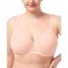 image:imageHSIA Minimizer Bra for Women  Air Mesh TShirt Full Coverage Seamless Bra Plus Size Underwire Padded Bra for Large BustRose Cloud