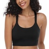 image:imageHSIA Sports Bras for Women Strappy Criss Cross Back Medium Support Yoga Crop Top with Removable Padded CupBlack