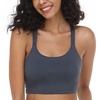 image:imageHSIA Sports Bras for Women Strappy Criss Cross Back Medium Support Yoga Crop Top with Removable Padded CupDark Grey