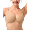 image:imageHSIA Wireless Tshirt Bras for Women Push Up Seamless Full Coverage Bralette No Wire Everyday Comfort BraWarm Beige