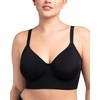 image:imageHSIA Womens Minimizer Bra Full Coverage Plus Size TShirt Longline Smooth Seamless Unlined Bra Underwire Corset Black 38DD