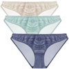 image:imageHSIA Womens Panties Underwear Bikini Stretch Briefs Delicate Floral Lace Hipsters Underpants Breathable Ladies 3Pack Regular amp Plus Size