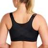 image:imageHSIA Womens Posture Minimizer Bra  Front Closure Bra for Women No Underwire Back Support Plus Size Full Coverage BraBlack