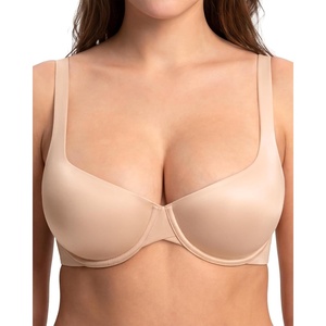 image:imageHSIA Balconette Bras for Women Underwire Unlined Demi Elodie Cloudsoft Half Cup Satin BrasLight Beige
