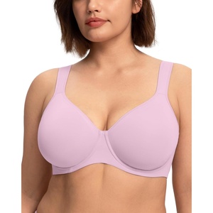 image:imageHSIA Bras for Women Minimizer Full Coverage Plus Size T Shirt Unlined Underwire Smooth Bra Seamless Cups Joan Ultimate SoftNude Lavender