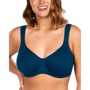 image:imageHSIA Bras for Women Minimizer Full Coverage Plus Size T Shirt Unlined Underwire Smooth Bra Seamless Cups Joan Ultimate SoftOcean Blue