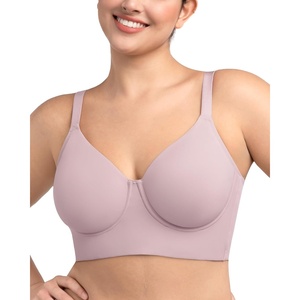 image:imageHSIA Bras for Women Minimizer Full Coverage Seamless Plus Size Longline Unlined Underwire Back Smoothing BraGrey Purple