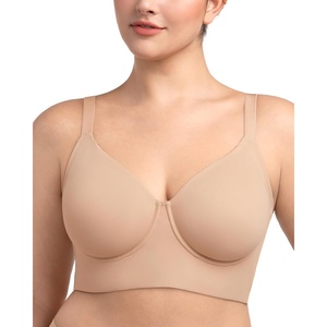 image:imageHSIA Bras for Women Minimizer Full Coverage Seamless Plus Size Longline Unlined Underwire Back Smoothing BraLight Beige Classic