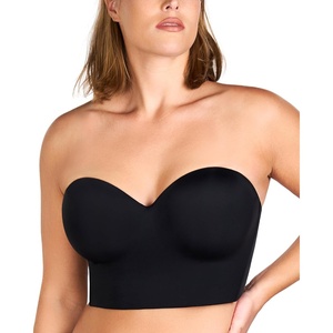 image:imageHSIA Longline Strapless Bra for Women AntiSlip Support Corset for Large Bust Convertible Bustier Bandeau for Big BreastsMidnight Black