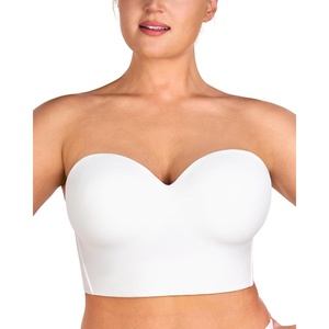 image:imageHSIA Longline Strapless Bra for Women AntiSlip Support Corset for Large Bust Convertible Bustier Bandeau for Big BreastsPure White
