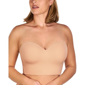 image:imageHSIA Longline Strapless Bra for Women AntiSlip Support Corset for Large Bust Convertible Bustier Bandeau for Big BreastsWarm Beige