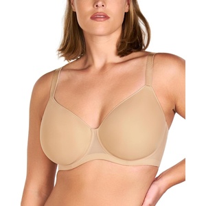 image:imageHSIA Minimizer Bra for Women  Air Mesh TShirt Full Coverage Seamless Bra Plus Size Underwire Padded Bra for Large BustLight Beige
