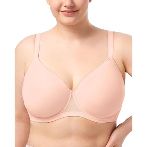 image:imageHSIA Minimizer Bra for Women  Air Mesh TShirt Full Coverage Seamless Bra Plus Size Underwire Padded Bra for Large BustRose Cloud