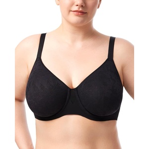 image:imageHSIA Minimizer Bra for Women  Full Coverage Seamless Lace Bra Plus Size Underwire Unlined Bra for Heavy BreastBlack