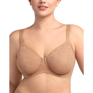 image:imageHSIA Minimizer Bra for Women  Full Coverage Seamless Lace Bra Plus Size Underwire Unlined Bra for Heavy BreastDark Beige