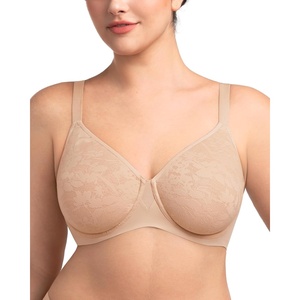 image:imageHSIA Minimizer Bra for Women  Full Coverage Seamless Lace Bra Plus Size Underwire Unlined Bra for Heavy BreastLight Beige