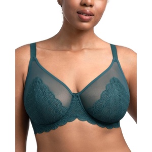 image:imageHSIA Minimizer Bras for Women Large Bust Full Coverage Lace Plus Size Bra  Mermaid ScalesBalsam Blue